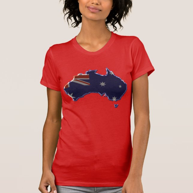 Camiseta Mapa chanfrado da bandeira de Austrália (Frente)