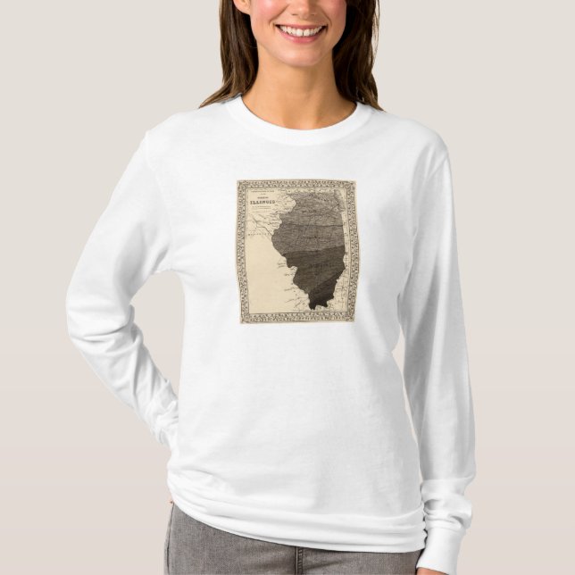 Camiseta Mapa climatológico, Illinois (Frente)
