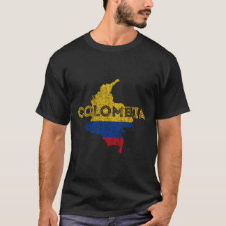 Camiseta Mapa Colombiano E Bandeira Souvenir - Colom Afasta