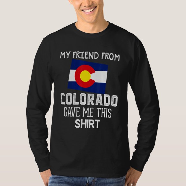 Camiseta Mapa Colorado Denver Bandeira Co Lembrança Montanh (Frente)