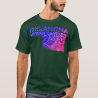 Mapa colorida de mandala em Oklahoma com texto em