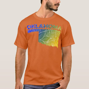 Camiseta Mapa colorida de mandala em Oklahoma com texto em