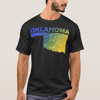 Camiseta Mapa colorida de mandala em Oklahoma com texto em