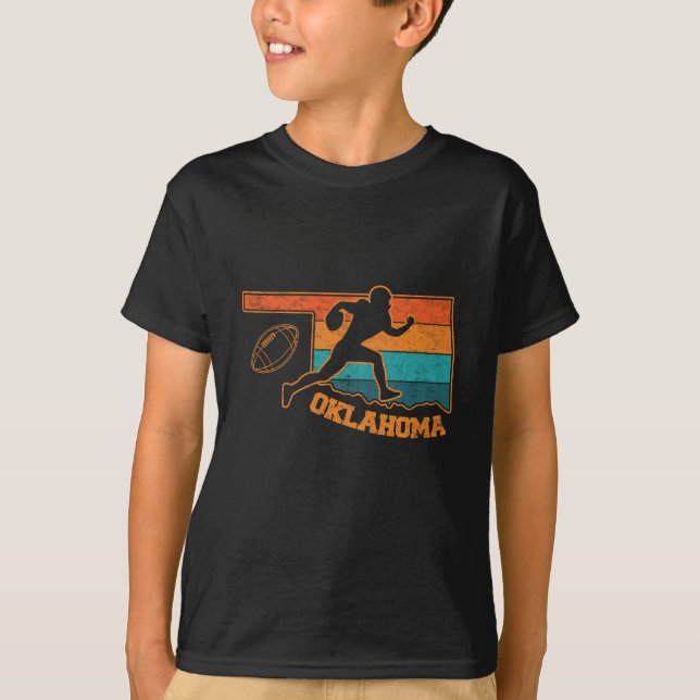 Camiseta Mapa Colorido do Campo de Estado de Oklahoma (Frente)