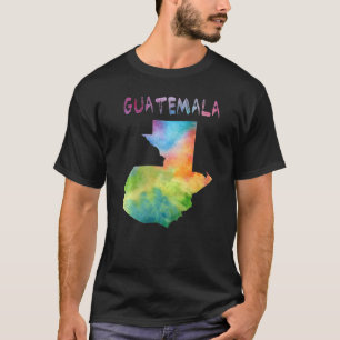 Camiseta Mapa Colorido Isolado Da Guatemala Em Aquarela
