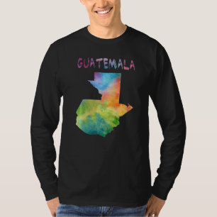Camiseta Mapa Colorido Isolado Da Guatemala Em Aquarela