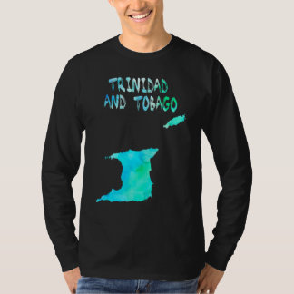 Camiseta Mapa Colorido Isolado De Trinidade E Tobago Em Águ