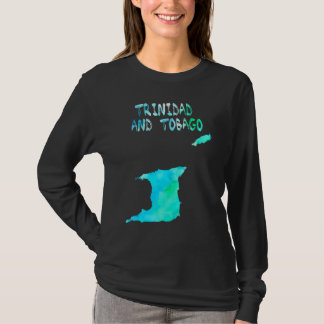 Camiseta Mapa Colorido Isolado De Trinidade E Tobago Em Águ