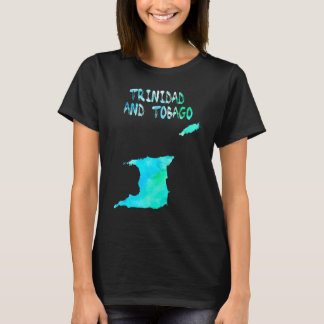 Camiseta Mapa Colorido Isolado De Trinidade E Tobago Em Águ