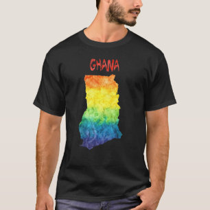 Camiseta Mapa colorido isolado do Gana em Colorfu