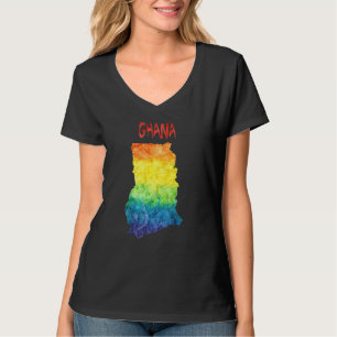 Camiseta Mapa colorido isolado do Gana em Colorfu