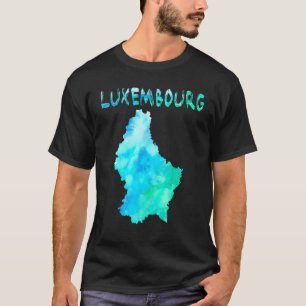 Camiseta Mapa Colorido Isolado Do Luxemburgo Em Aquarela