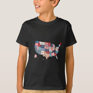 Camiseta Mapa Cristão EUA Versículos Bíblicos Fé Patriótica