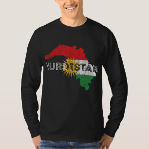 Camiseta Mapa curdo e bandeira Souvenir - Curdistão desolad