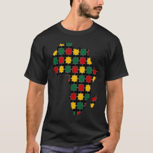 Camiseta Mapa da África com Cores Verde Amarelo e Vermelho