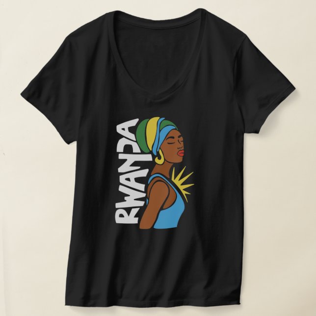 Camiseta Mapa da África da Bandeira do Ruanda Ruanda (Postura )