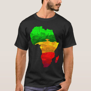 Camiseta Mapa da áfrica orgulhoso verde amarelo vermelho or