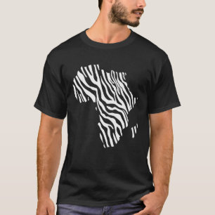 Camiseta Mapa da África Preenchido Com Impressão de Listras