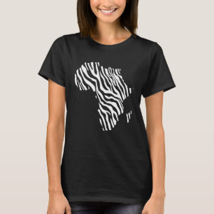 Camiseta Mapa da África Preenchido Com Impressão de Listras