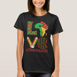 Camiseta Mapa da África Punho Erguido Amor Alfabetização Tr