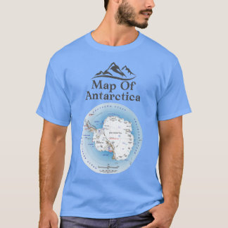 Camiseta Mapa Da Antártica Região Do Continente Do Sul 1