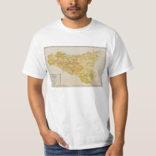 Camiseta Mapa da atividade da máfia em Sicília Italia 190