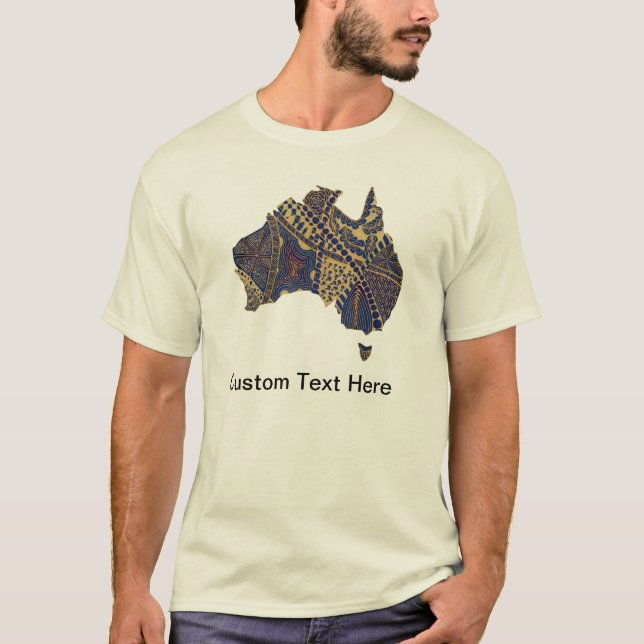 Camiseta Mapa da Austrália - Azul-azul-vermelho (Frente)