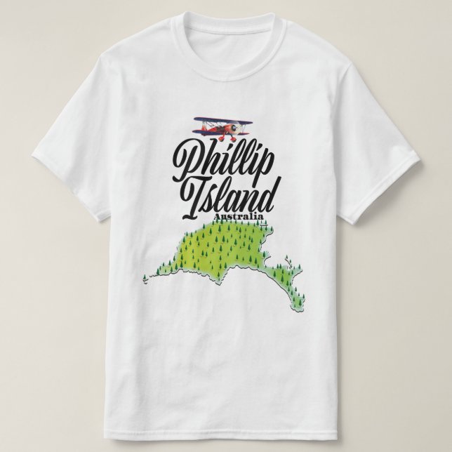 Camiseta Mapa da Austrália na Ilha Phillip (Frente do Design)