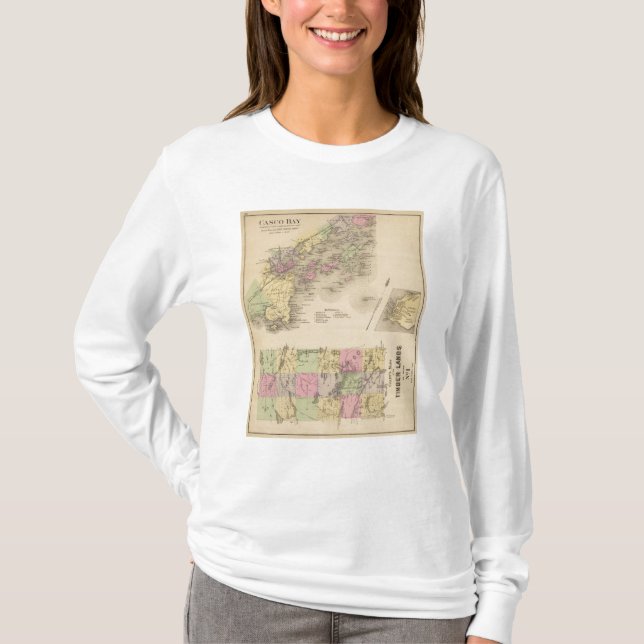 Camiseta Mapa da baía de Casco (Frente)