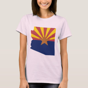 Camiseta Mapa da bandeira da arizona