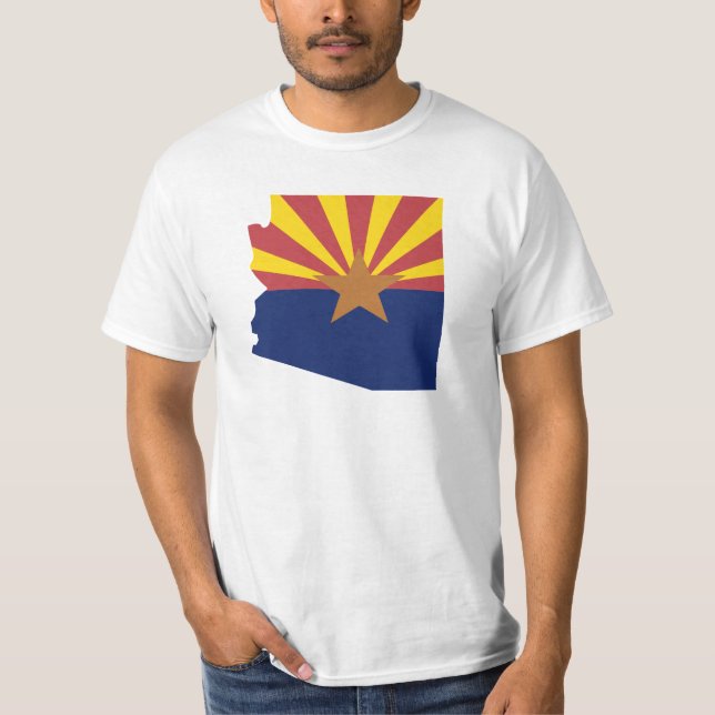 Camiseta Mapa da bandeira da arizona (Frente)