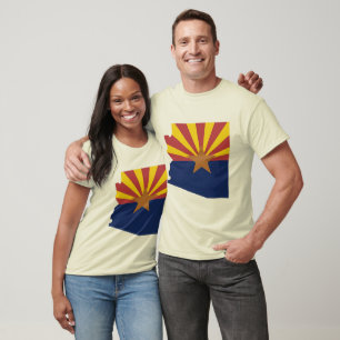 Camiseta Mapa da bandeira da arizona