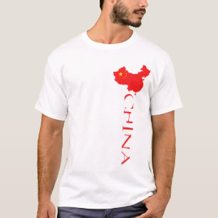 Camiseta Mapa da Bandeira da China