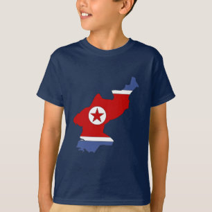 Camiseta Mapa da bandeira da Coreia do Norte