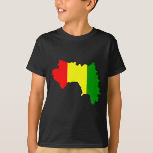 Camiseta Mapa da bandeira da Guiné