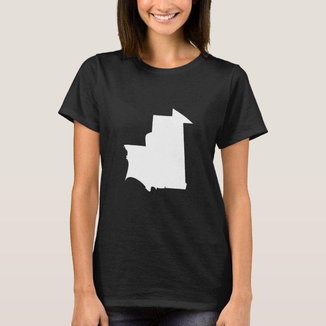 Camiseta Mapa da Bandeira da Mauritânia - Mauritânia (Frente)