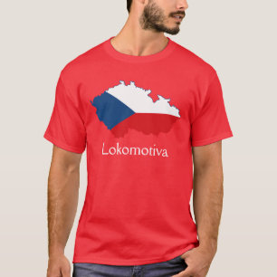 Camiseta Mapa da bandeira da República Checa Lokomotiva T-S