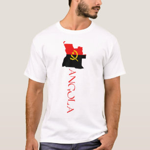 Camiseta Mapa da Bandeira de Angola