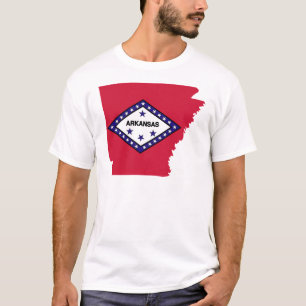 Camiseta Mapa da bandeira de Arkansas
