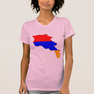 Camiseta Mapa da bandeira de Arménia