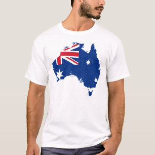 Camiseta Mapa da bandeira de Austrália