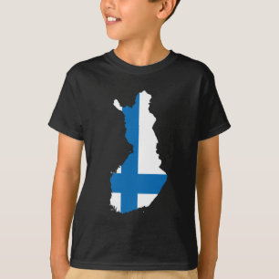 Camiseta Mapa da bandeira de Finlandia