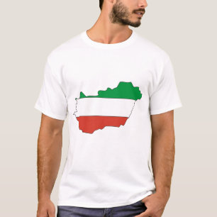 Camiseta Mapa da bandeira de Hungria