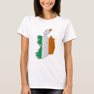 Camiseta Mapa da bandeira de Ireland