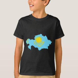 Camiseta Mapa da bandeira de Kazakhstan