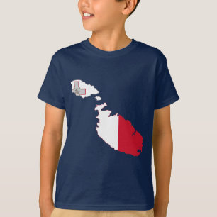 Camiseta Mapa da bandeira de Malta