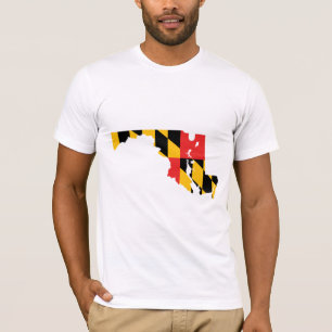 Camiseta Mapa da bandeira de Maryland