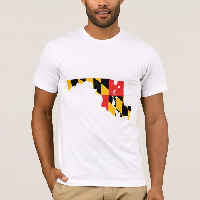 Camiseta Mapa da bandeira de Maryland (Frente)