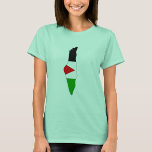 Camiseta Mapa da bandeira de Palestina