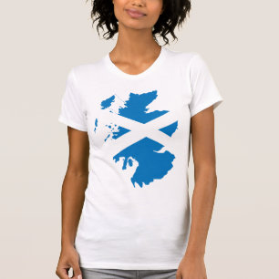 Camiseta Mapa da bandeira de Scotland sem redução
